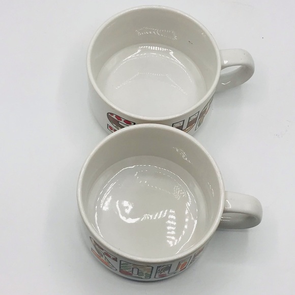 Vintage 1970’s set of 2 retro ceramic soup mugs, cups with handle. - Picture 4 of 9
